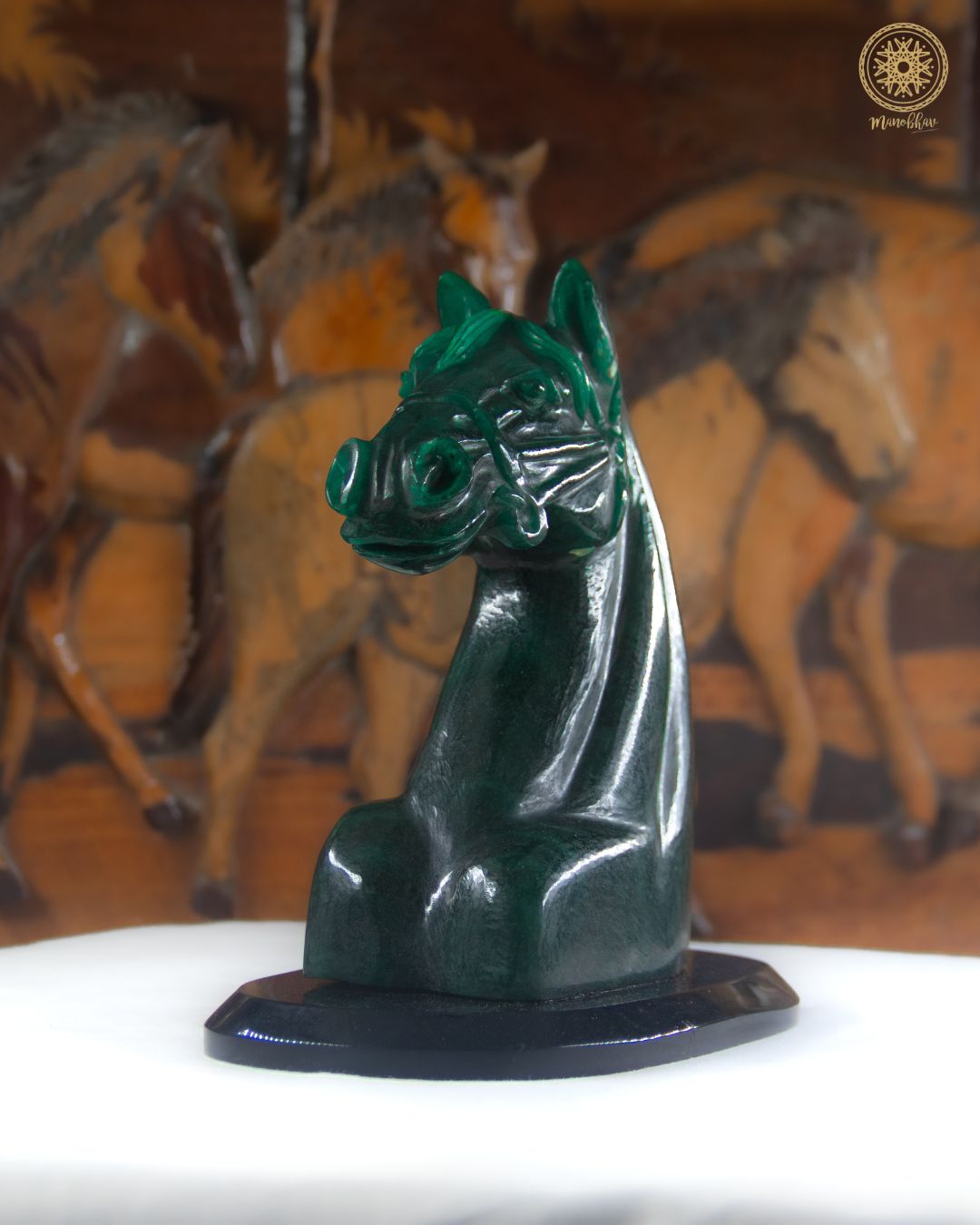 Natural Green Aventurine Horse Statue | Handmade Home Decor Sculpture