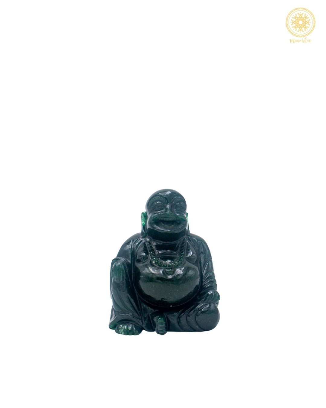 Small Green Aventurine Laughing Buddha Statue for Joy and Good Luck