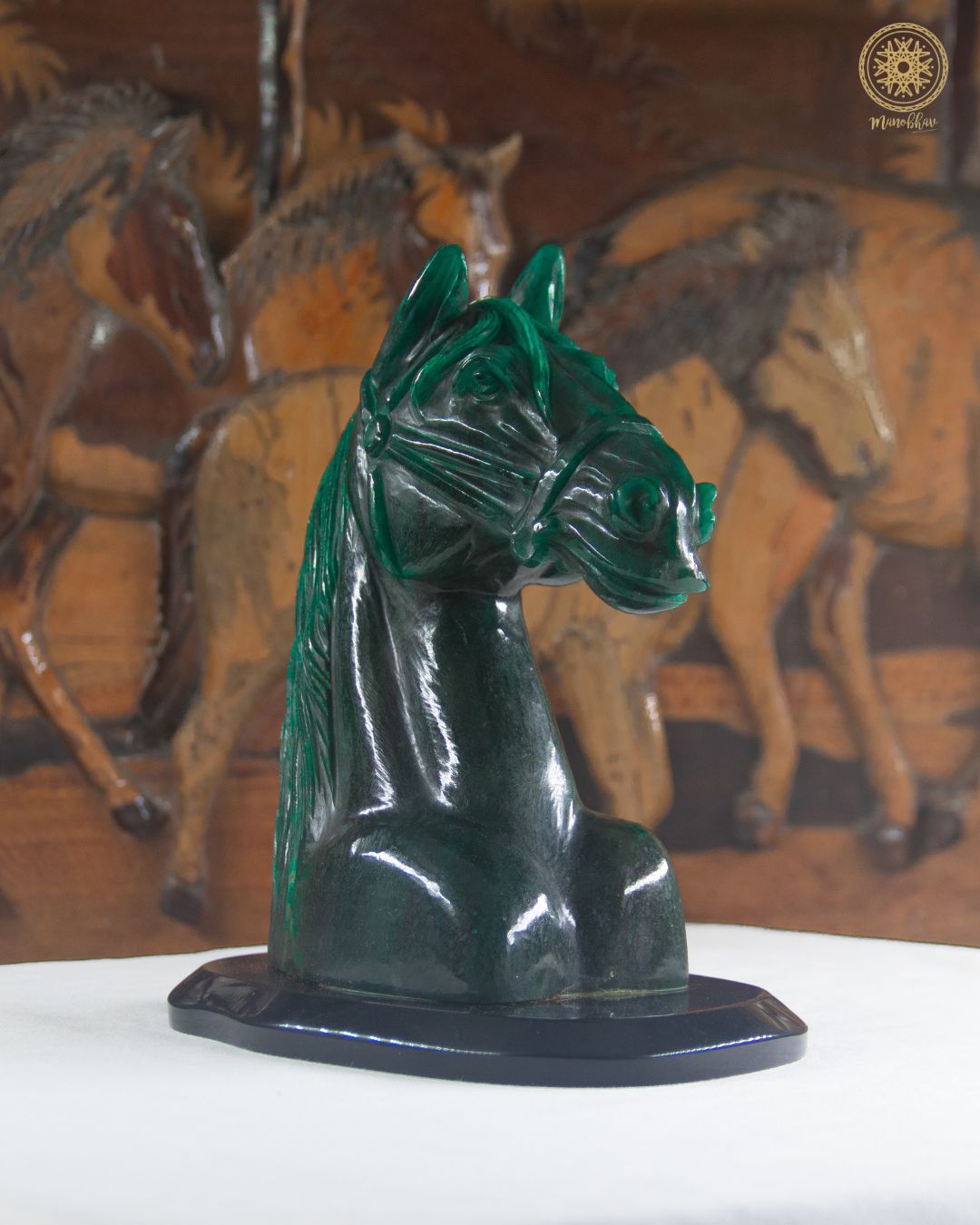Handcrafted Green Aventurine Horse Statue | Gemstone Sculpture Figurine