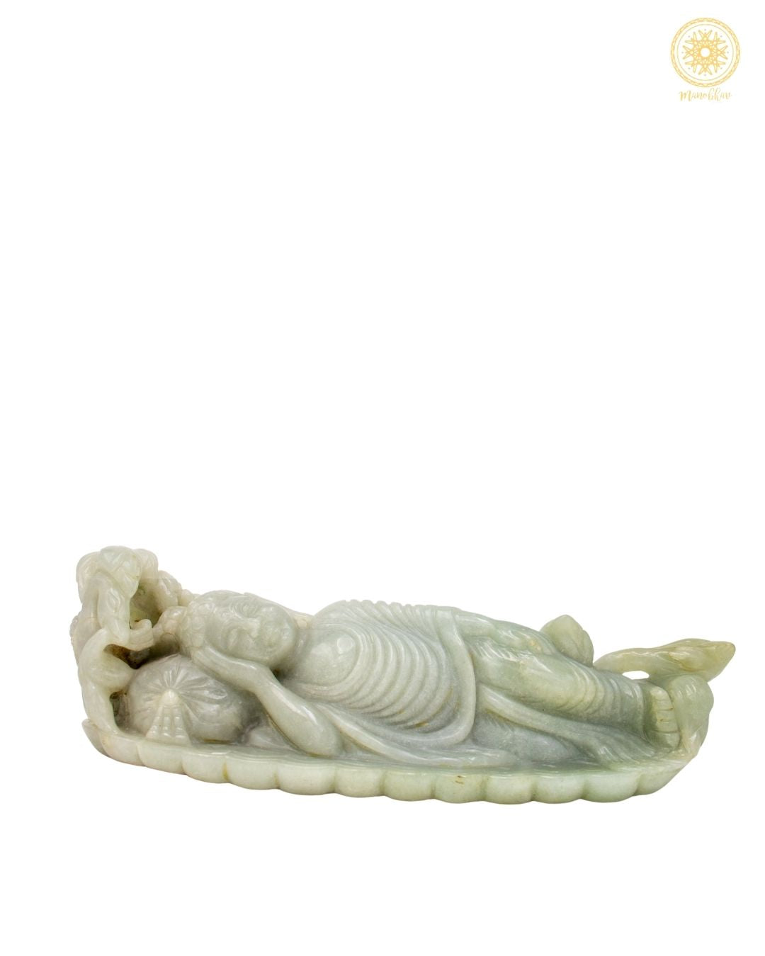 Green Aventurine Sleeping Buddha Statue for Peace and Relaxation