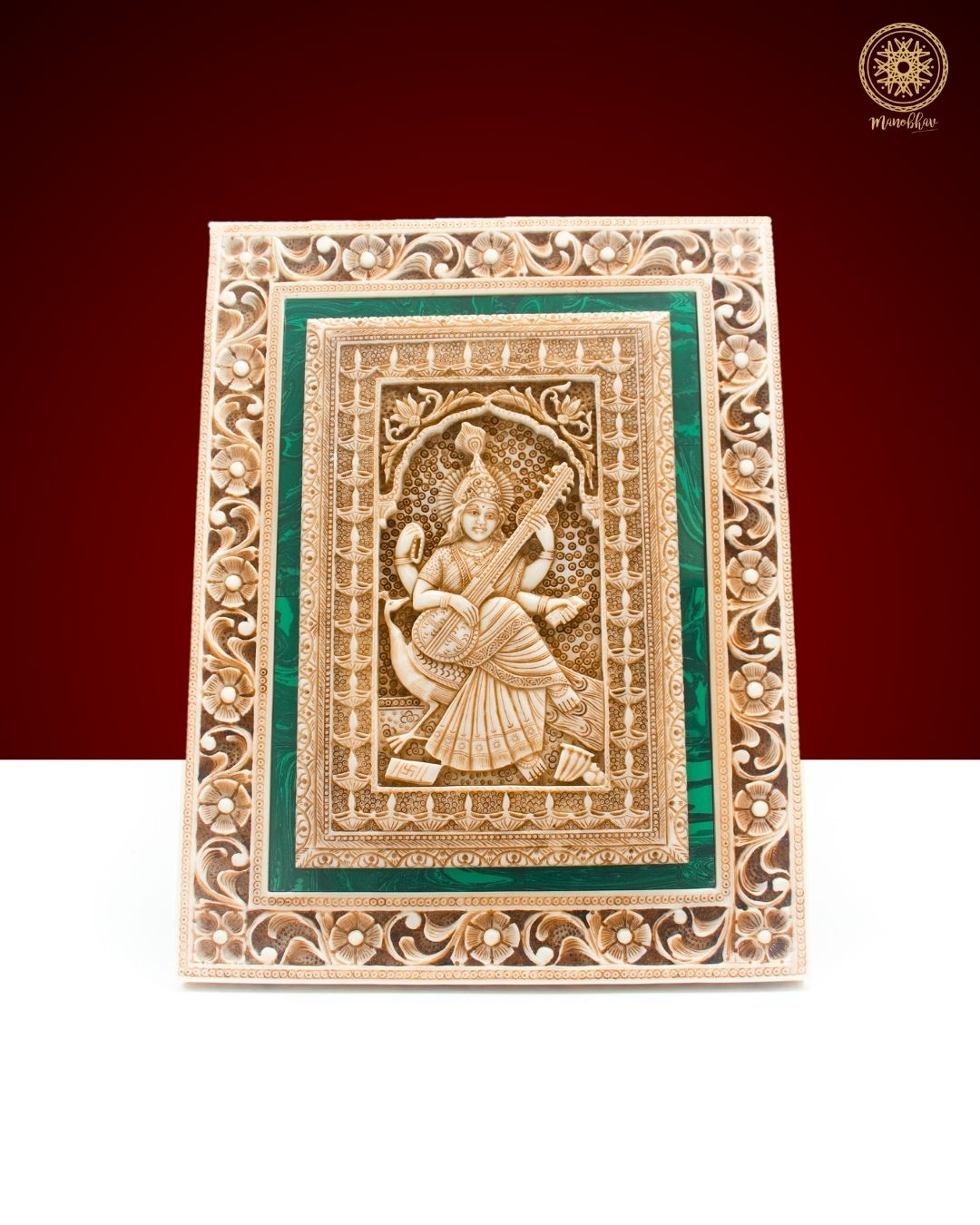 Exquisite Sarasvati Ji Wall Hanging Frame Art Decor for Home & Office