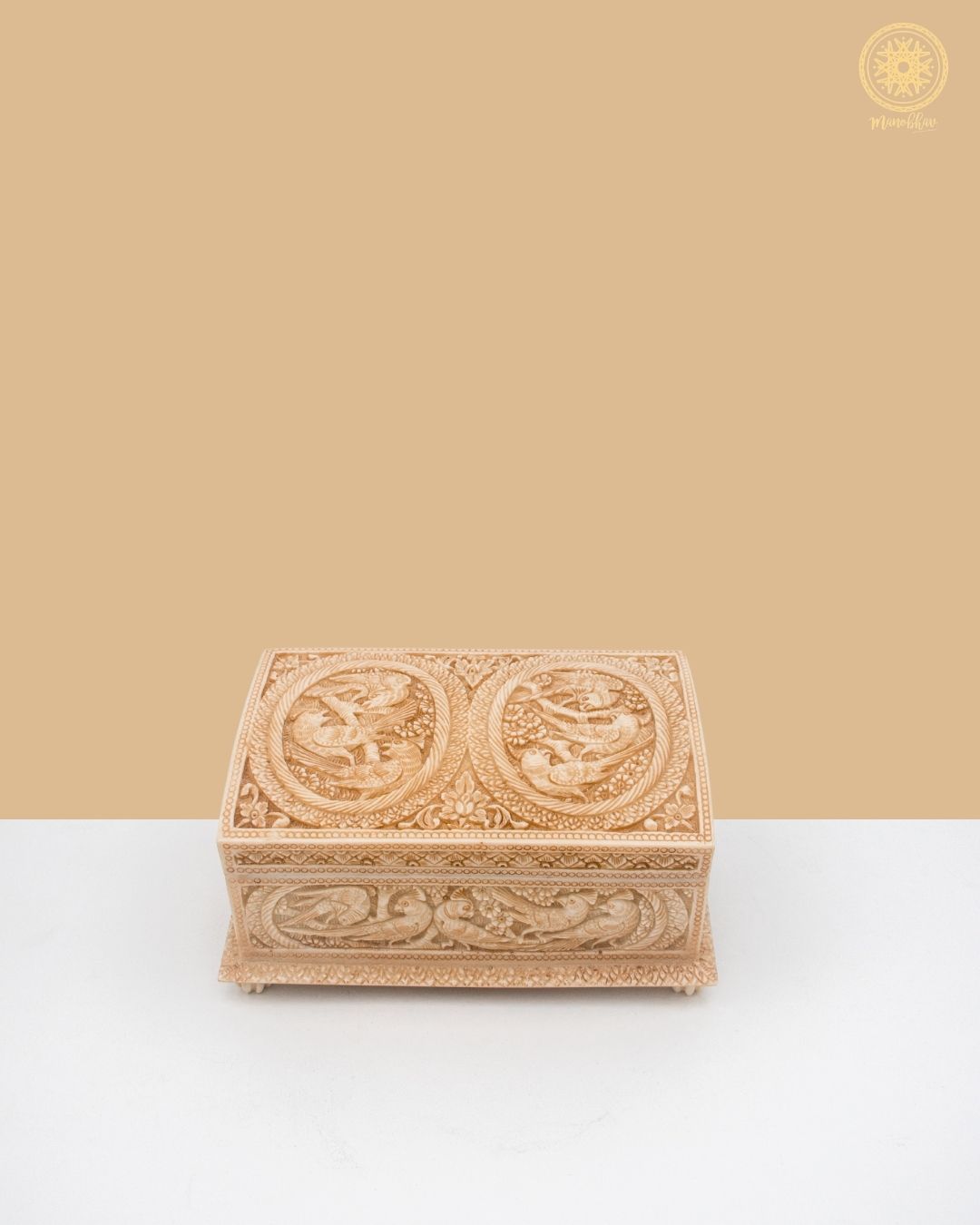 Hand-Carved Jewelry Organizer Box | Decorative Jewelry Storage Trinket Box