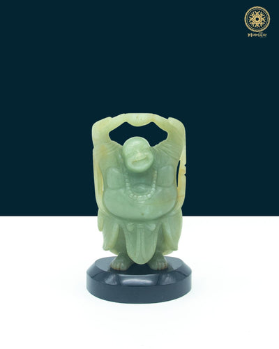 Hand Carved Green Aventurine Happy Laughing Buddha Statue