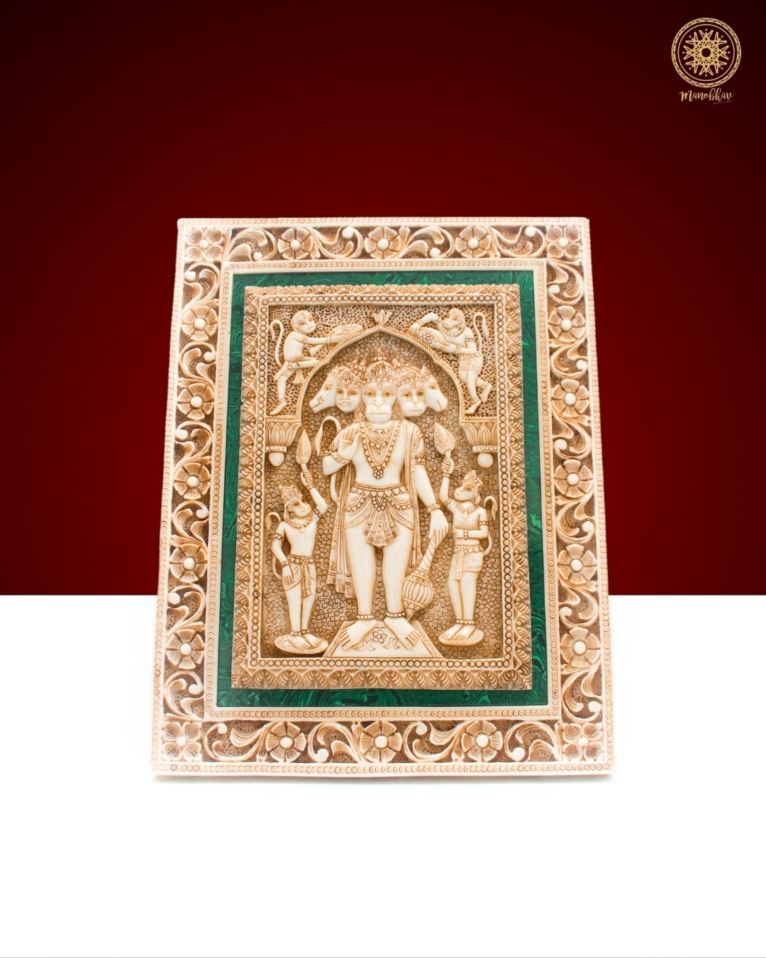 Hand Carved Hanuman Ji Wall Hanging Frame | Decorative Wall Art for Home Gallery