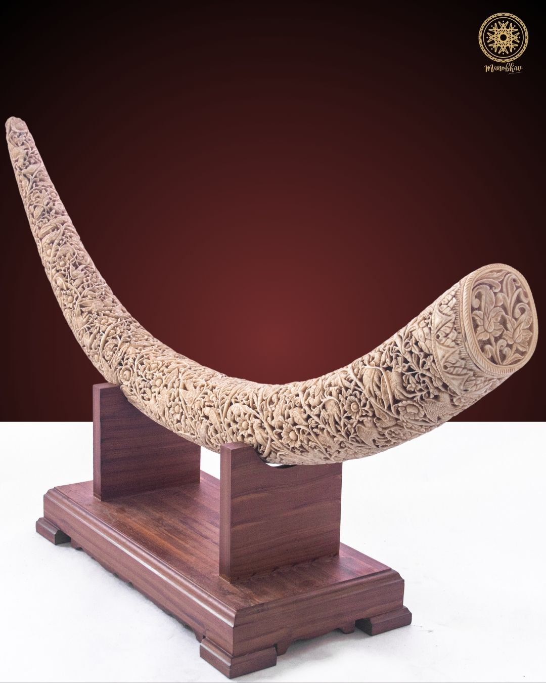 Hand Crafted Resin Tusk Showpiece | French Ivory Decorative Table Top