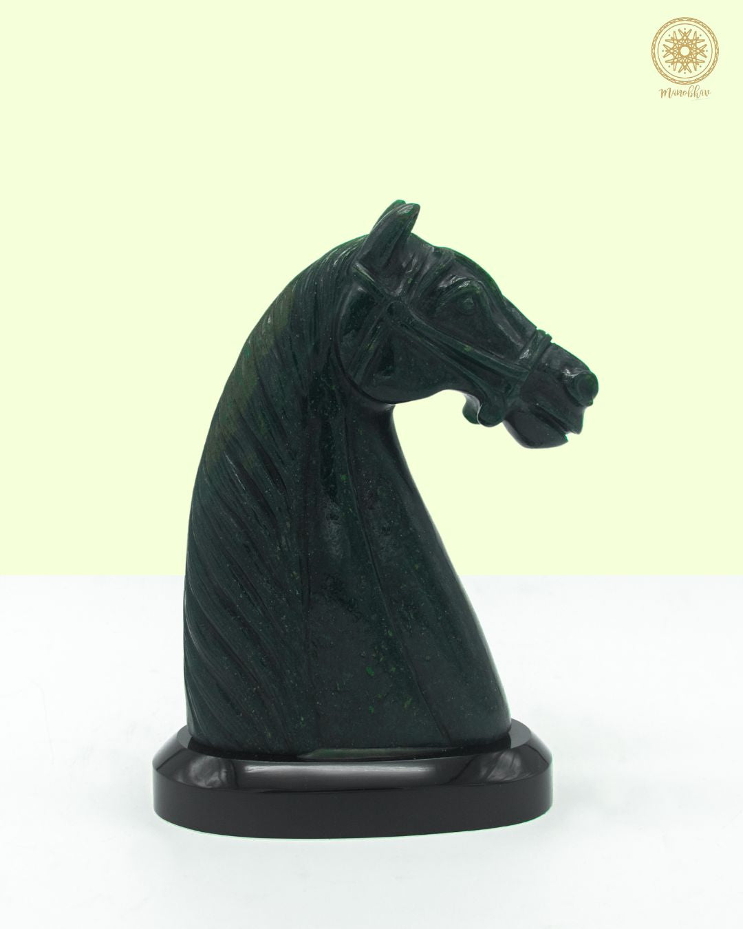 Hand carved Green Aventurine Horse Statue | Animal Art Sculpture