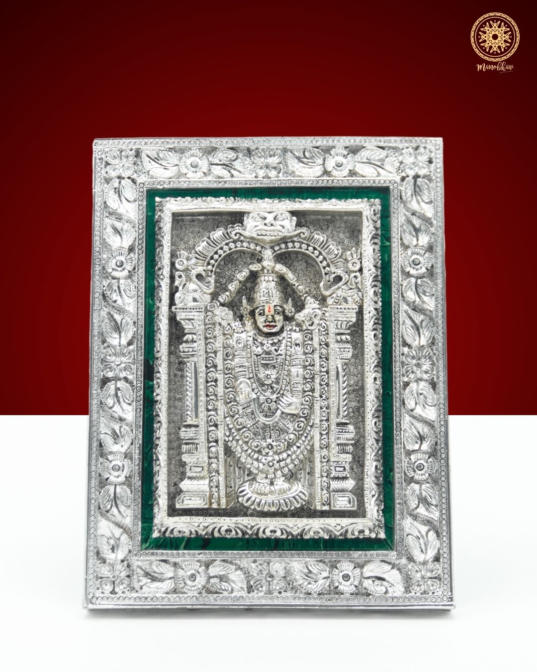 Hand carved Tirupati Balaji Frame | Silver Plated Tabletop