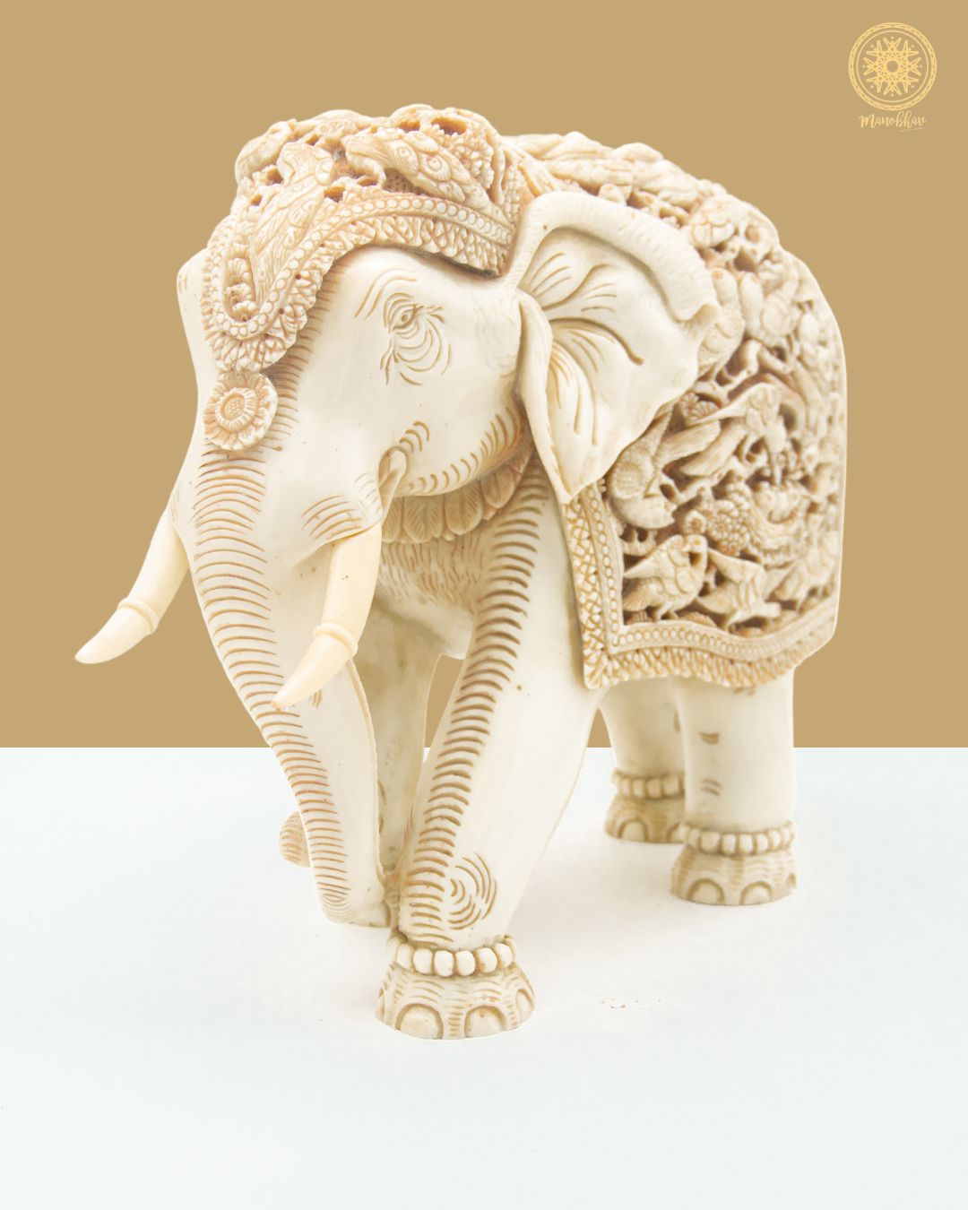 Handcrafted Resin Elephant Statue | Decorative Sculpture Showpiece