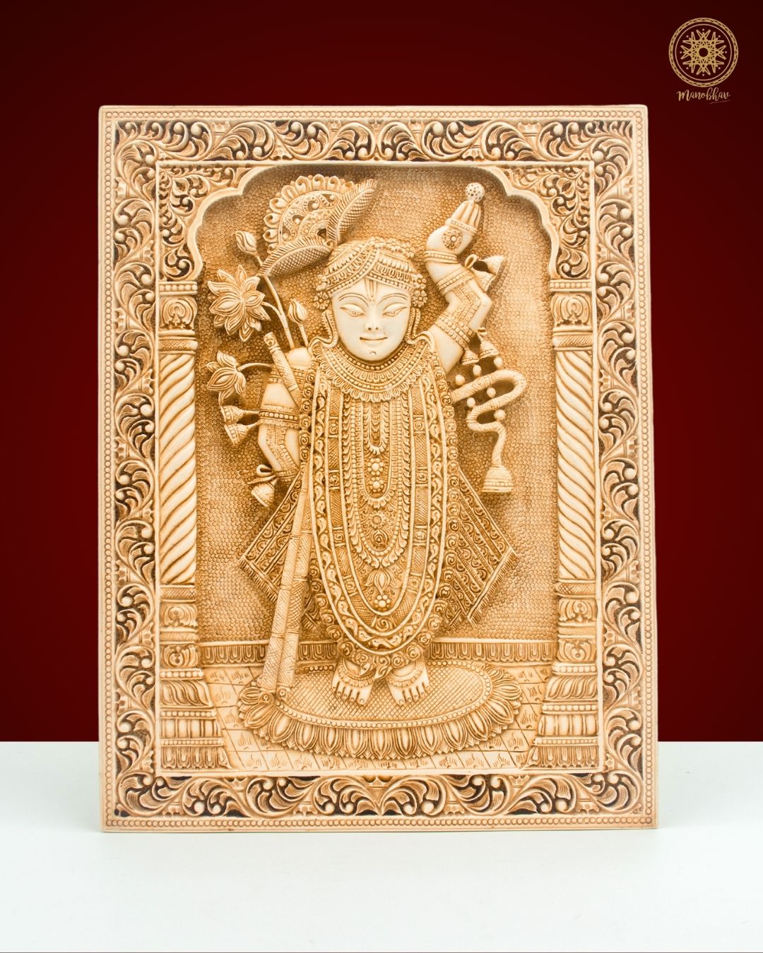 Handcrafted Shreenath Ji Wall Hanging Frame | Divine Home Decor for Pooja Room and Office