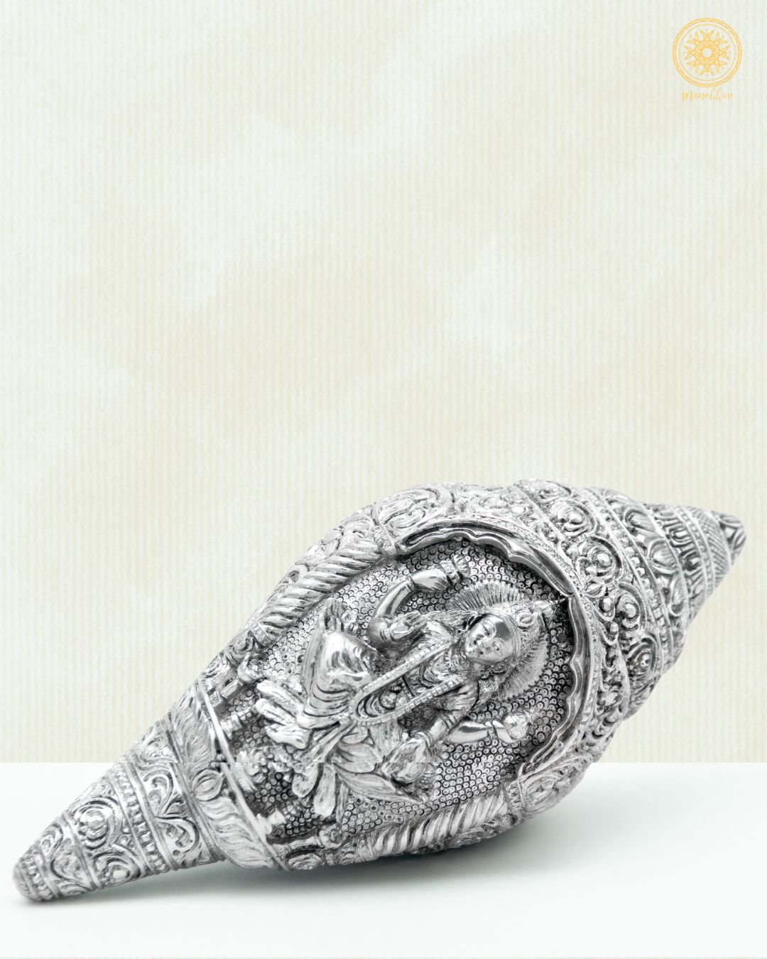 Handcrafted Silver plated Laxmi Conch Shell | Shankh
