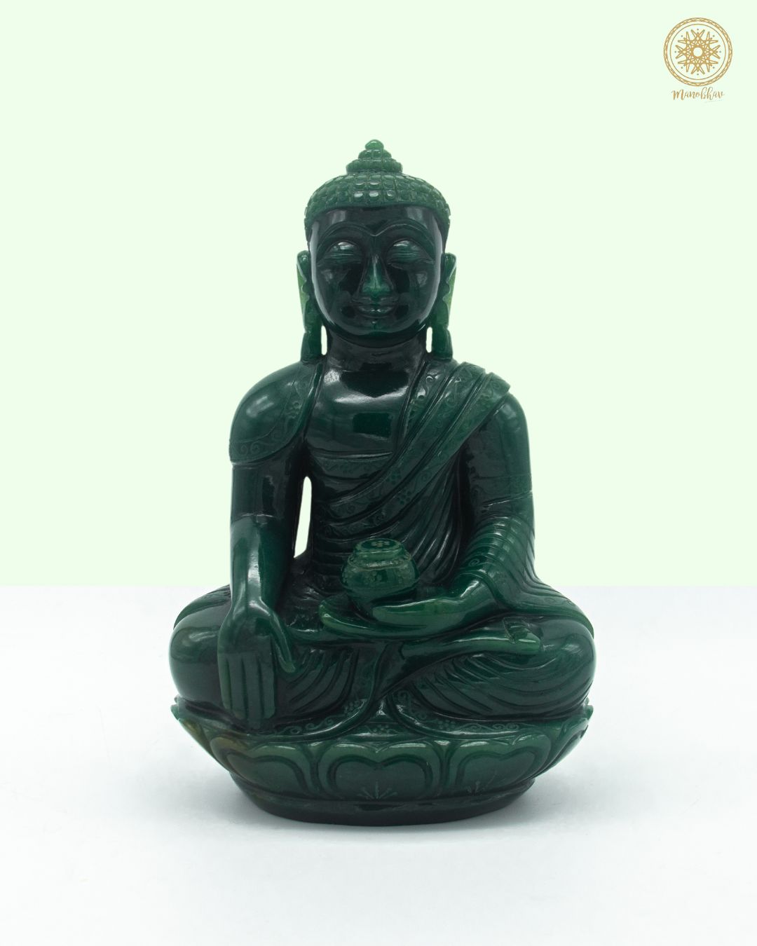 Natural Green Aventurine Buddha Statue | Hand Carved Sculpture Figurine