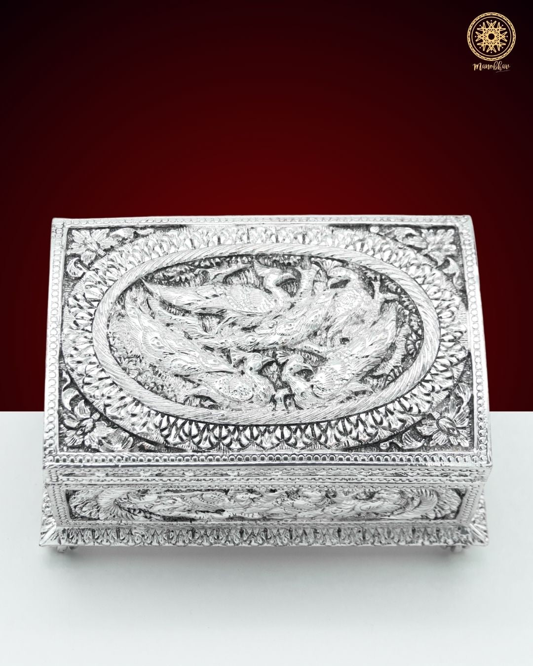 Premium Silver Plated Jewelry Organizer Box | Handcrafted Resin Box