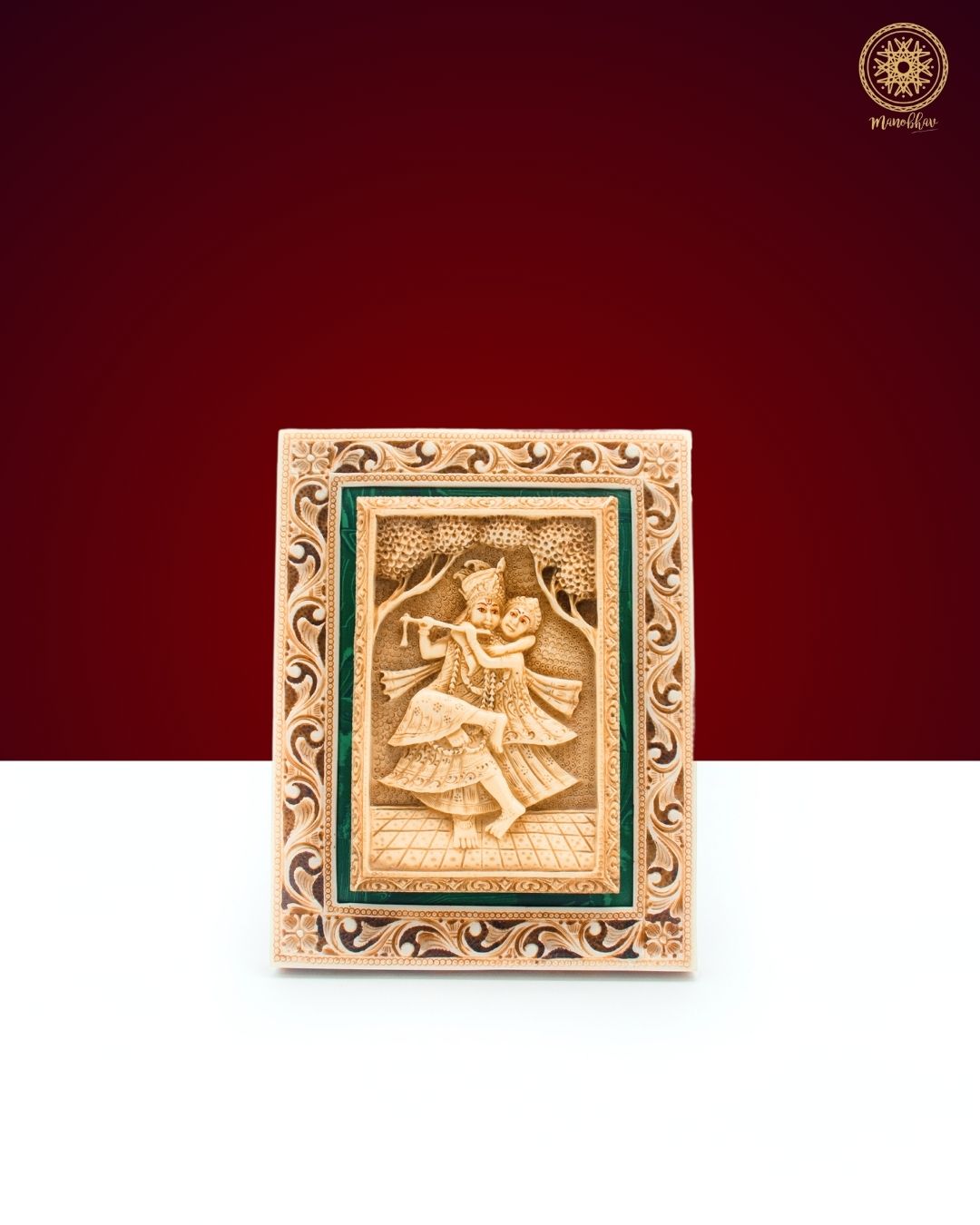 Radha Krishna Murti Wall Art Hanging Frame for Puja and Living Room Decor
