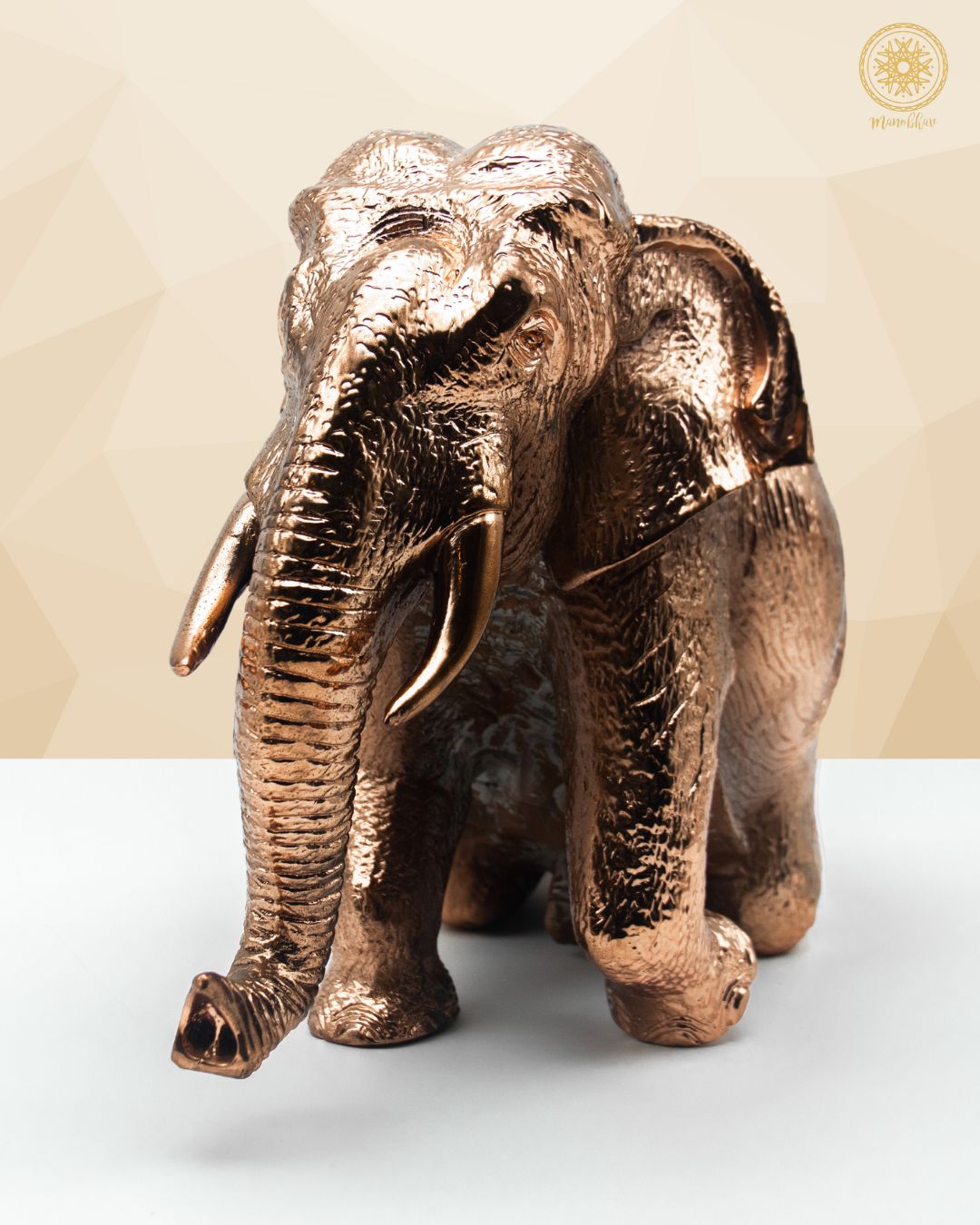 Rose Gold Elephant Showpiece | Handcrafted Table Decor