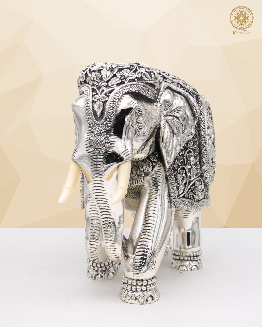 Unique Silver Plated Elephant Figurine |  Ideal for Home Decor, Table Decor and Gifting